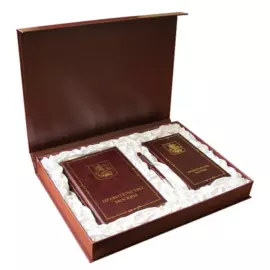 Подарочный набор: ежедневник А5 и визитница трехрядная на 60 визиток